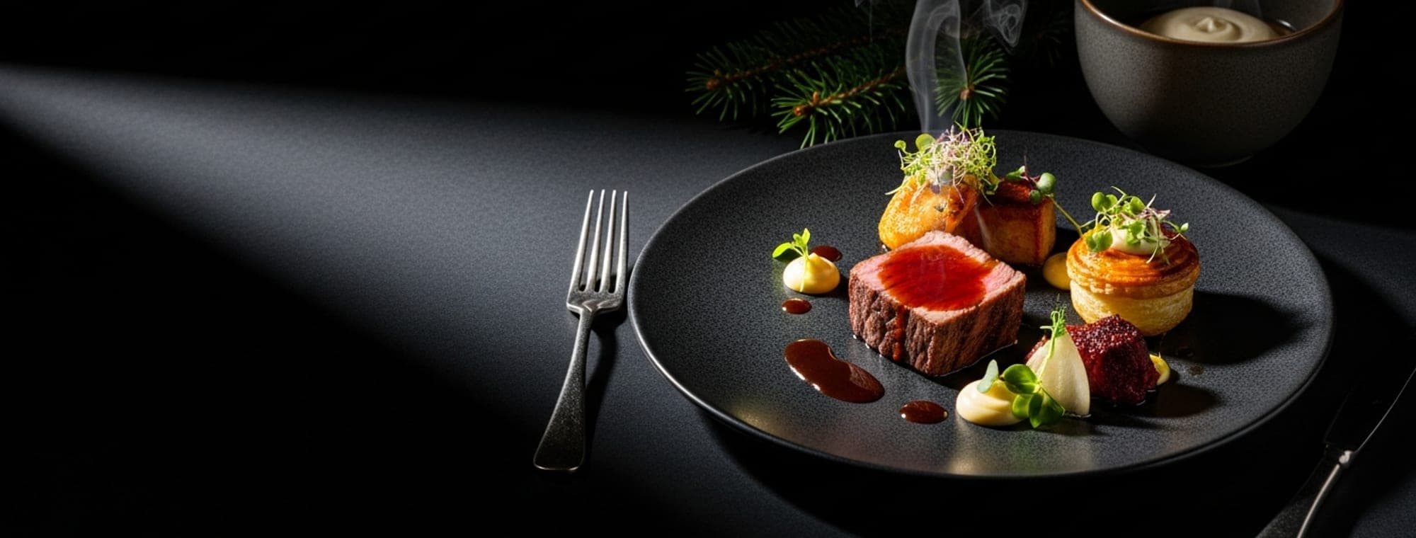 Beautifully plated dish — fine dining editorial